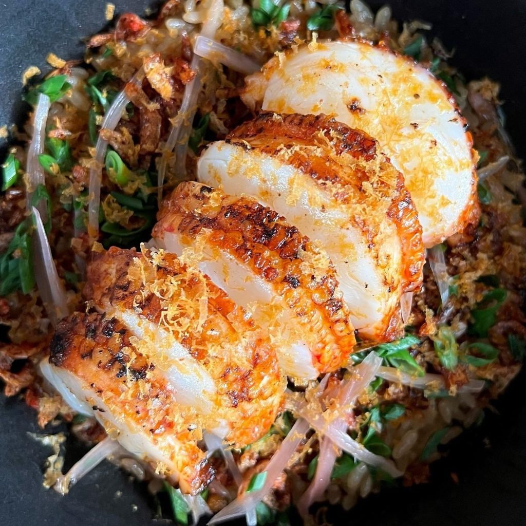 A close-up overhead shot of a dish from Naked Finn
