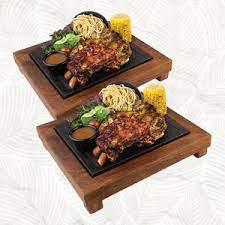 Pair of Western-style meal platters from Collins Restaurant