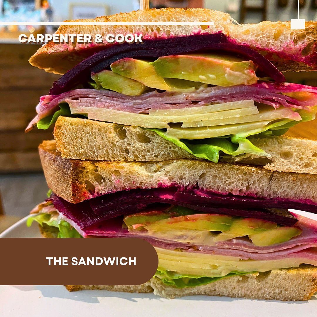 Close-up of 'The Sandwich' from Carpenter & Cook in Bukit Timah