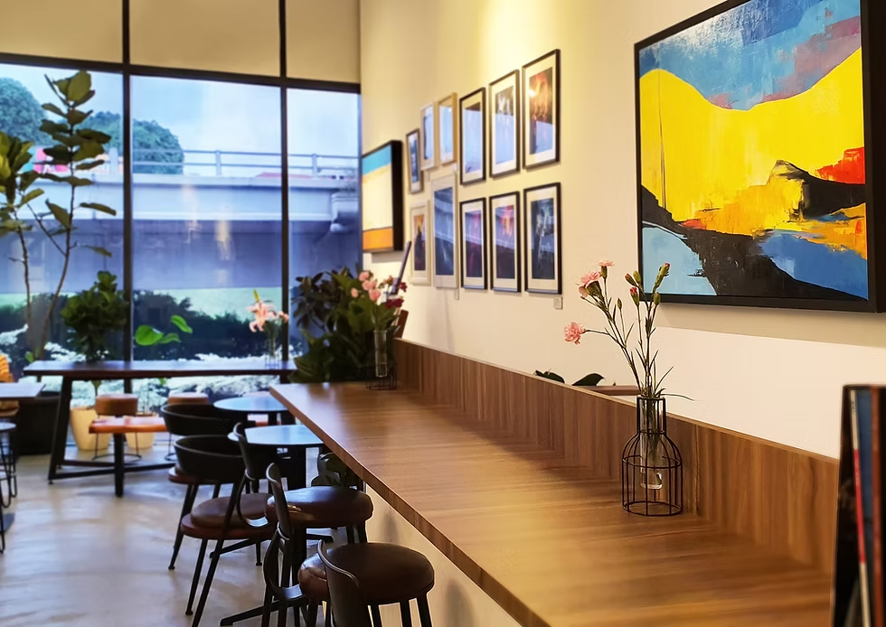 interior of the mplot cafe in bukit timah
