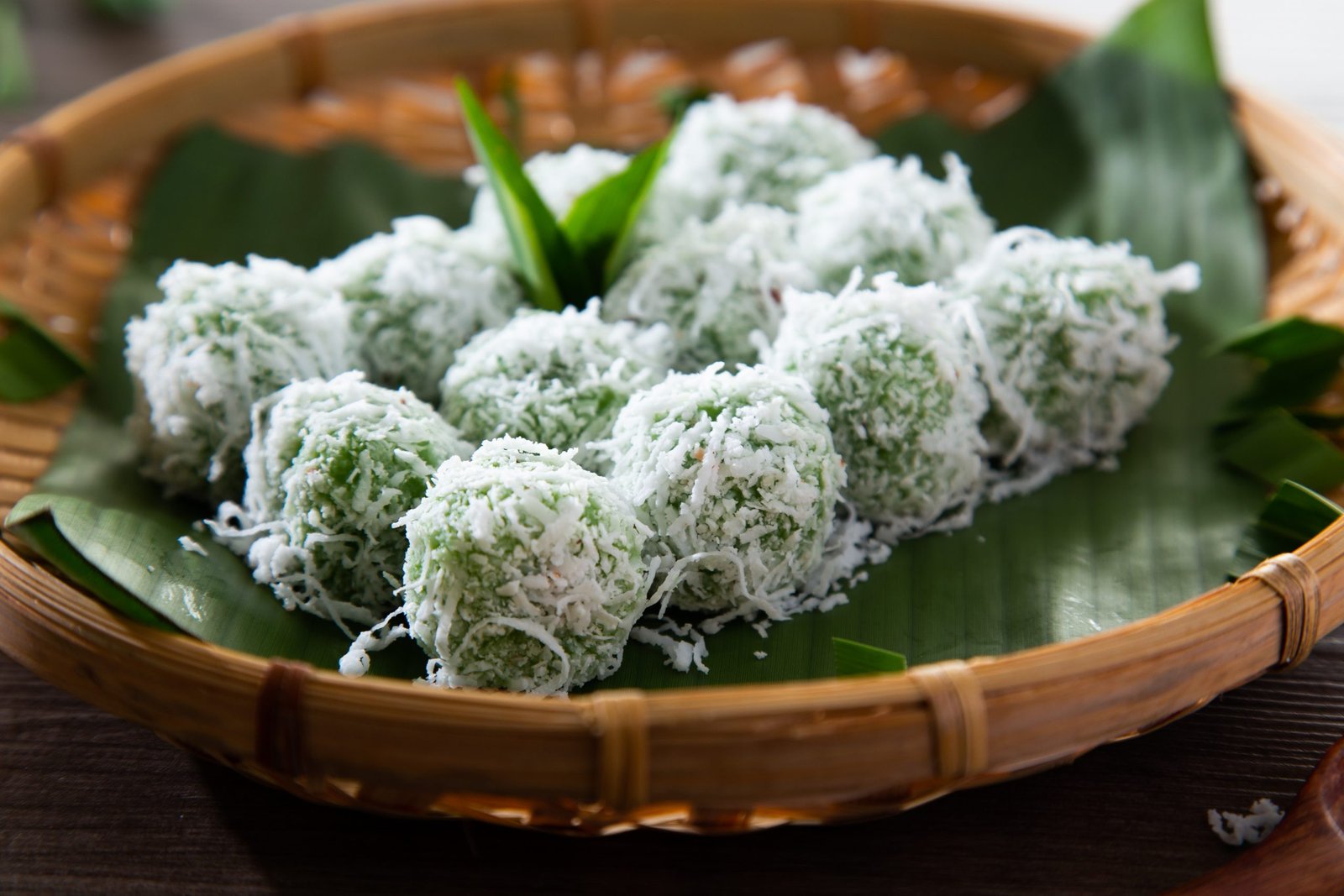  A close-up of traditional Southeast Asian Onde-Onde
