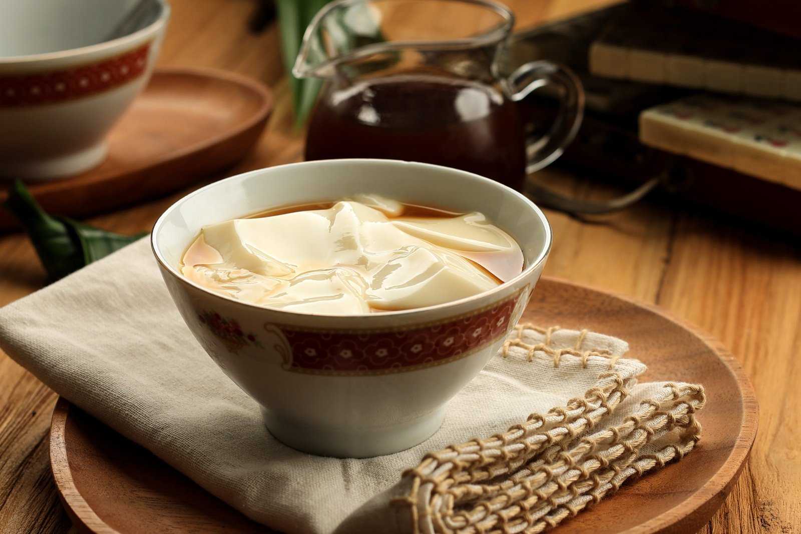 A bowl of soft, silken tau huay pudding
