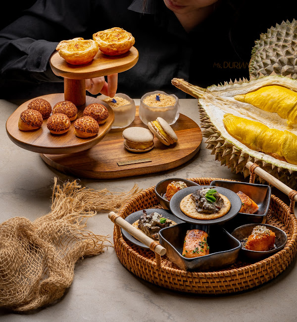 A beautifully arranged food platter at Ms. Durian