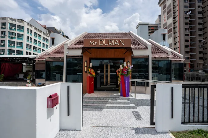The exterior view of the Ms. Durian cafe