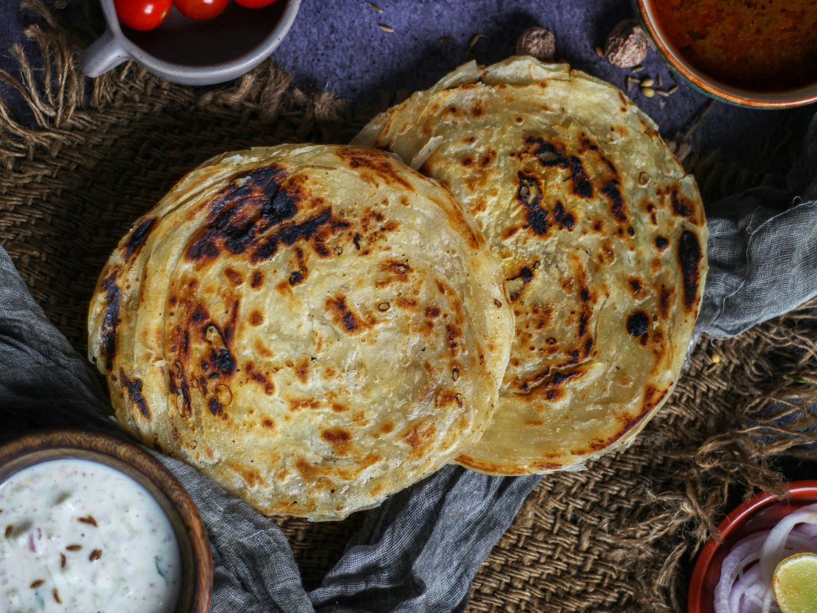 picture of two singapore roti prata