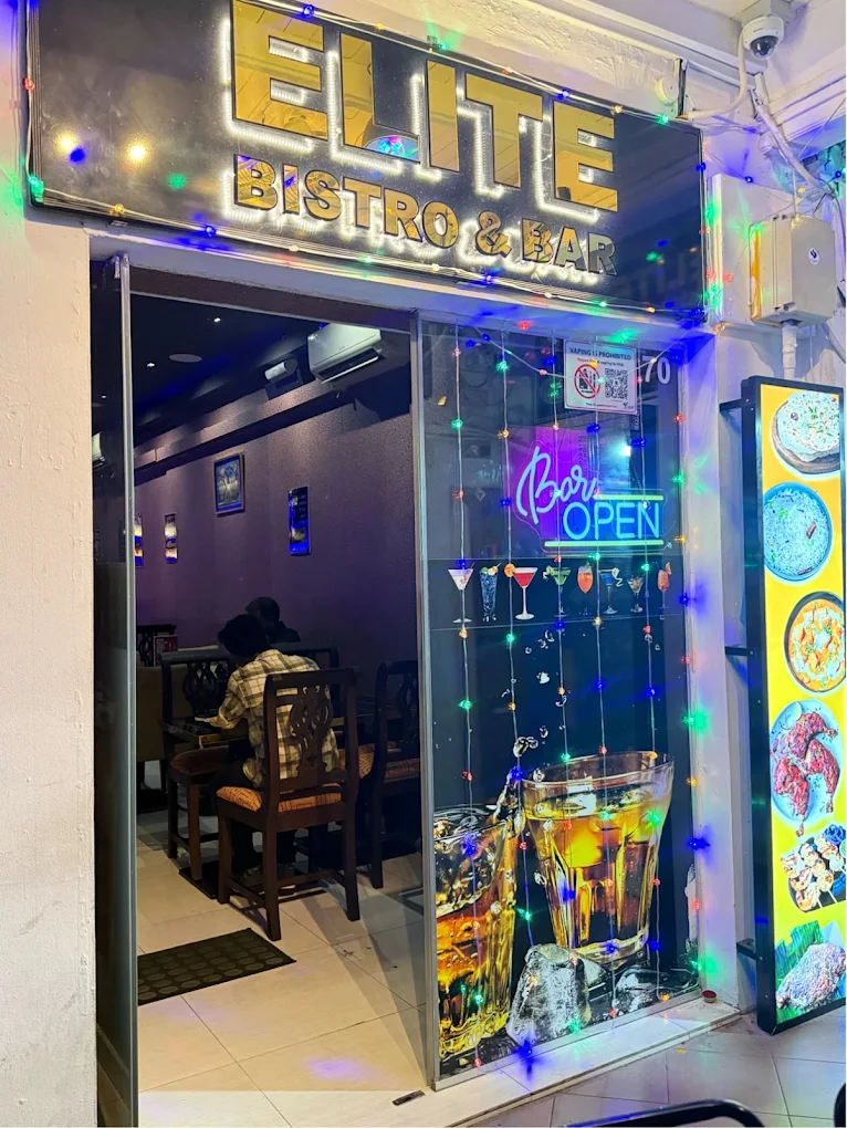 torefront entrance of Elite Bistro & Bar, a local bar and bistro in Singapore