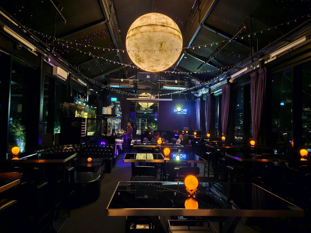 Interior of Moon Rooftop Bar & Lounge in Singapore