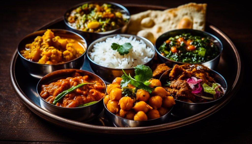 a platter of indian food
