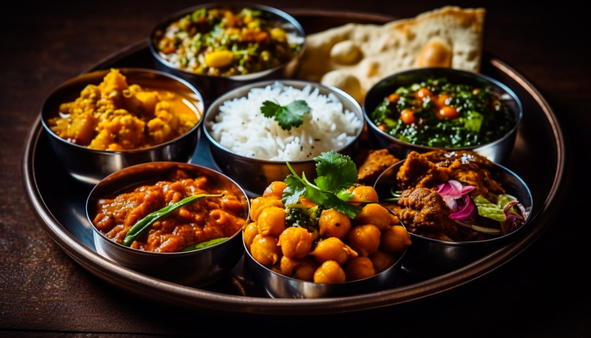 a platter of indian food